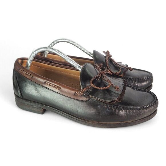 Allen Edmonds Woodstock Kiltie Leather Loafers Black Brown 47212 Men\'s 10E‎ main image 8